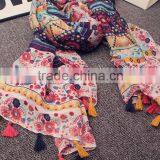 Hot Selling Floral Pattern Scarf Viscose Design Fashion Muslim Hijab Pashmina Autumn Popular Shawls /scarves thumbnail-3
