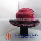 Wholesale Church Hat For Ladies Red/Black BM-5013 thumbnail-2