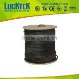 RG6 18AWG Coaxial Cable, Quad Shielded, Black, Spool, 1000 Foot