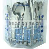24-PCS Stainless Cutlery, Stainless Steel Cutlery Set, Stainless Steel Tableware Packing With Iron Stand and PVC Box