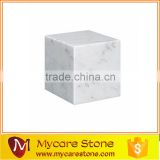 Carrara white marble book end honed surface 10x10x10cm