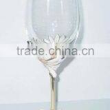 Enamel Color Pewterbase With Glass Goblet thumbnail-1