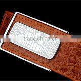 Genuine Crocodile Leather Belts for Men Classsic Buckle Belt Brown thumbnail-4