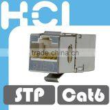 RJ45 8P8C Cat6A 180 Degree Shielded STP Straight Keystone Coupler