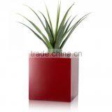 Hot Sale Fiberglass Glazed Indoor Red Planter Flower Pot thumbnail-2