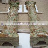 CUSTOM DESIGN DARK GREEN ONYX COLUMNS PILLARS CARVED TOP thumbnail-5