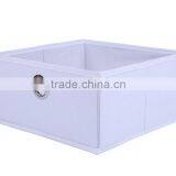Solid White Storage Bin With Metal Corn thumbnail-1