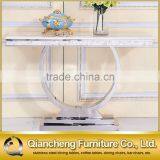 European Style White Marble Top Console Table thumbnail-3