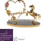 24K Gold Plated Gold Congratulation Horse Decoration Stand thumbnail-1