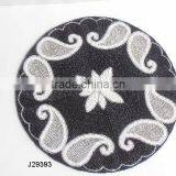 Glass Beaded Table Mat With Black and White Floral Patterns Other Patterns Available thumbnail-1