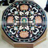 Decorative Marble Flower Inlay Table Top India Handcrafted thumbnail-1