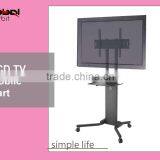 Metal TV Holder Adjustable LCD Monitor Display Mobile TV Cart With Wheel thumbnail-2