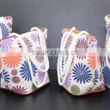 Flora Print Jute Beach Bag With Twisted Rope Handle & With Top Zip Closure thumbnail-2