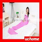 UCHOME Mixture Crocheted Thick Knited Mermaid Tail Blanket thumbnail-6