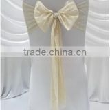 elegant champagne lace chair sash for wedding decor
