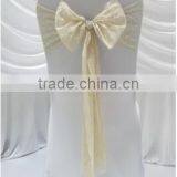 Elegant Champagne Lace Chair Sash for Wedding Decor thumbnail-1