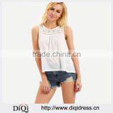 2016 Summer Style Women Crochet and Lace Tops T-Shirt Blouse Casual O-Neck Loose Tees Short Sleeve T Shirt thumbnail-1