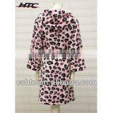 Animal Printed Coral Fleece Satin Hooded Bathrobe thumbnail-2