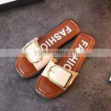 Low Moq Summer Flat Slipper Shoes for Ladies Cheap Wholesale Surplus Stock thumbnail-1