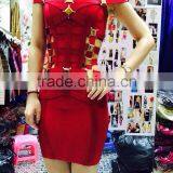 High Quality Hot HL Sequined Red Green Black Bandage Dress Evening Party Bodycon Dress thumbnail-3