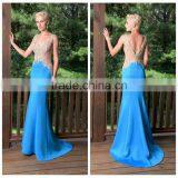 Night Gown v Neck Prom Party Lace Bead Embroidered Evening Dress thumbnail-1