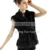 CX-G-B-21B New Fashion Real Knitted Women Rabbit Fur Italian Fur Vest thumbnail-5