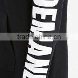 Print Letters Sleeves 3/4 Zipper Front Black Long Hoodie Thin Hoodie Women's thumbnail-4