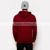 Custom Mens Red Plain Pullover Hoodies thumbnail-2