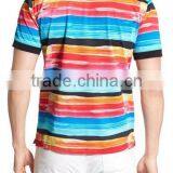 Mgoo Fashion Custom Made Design Colorful Men Stripe Polo Shirt With Short Sleeve Casual Outwear With American Sizes thumbnail-2