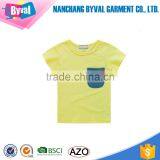 Wholesale Kids Summer Right Side Pocket Blank Cotton T-shirt thumbnail-4