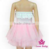 52SQG060 Lovebaby wholesale 3 layers pink chiffon tutu skirt with sequin bow attach short casual party Tutu Dress For Kids