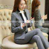 Formal Gray Blazer Women Business Suits Formal Office Suits Work Wear Sets Ladies Uniforms OL Style Pant Suits thumbnail-2