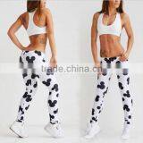 Cute cartoon design women compression running yoga tights leggings