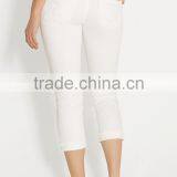 Silver Jeans Suki High Rise Capri in White #82514 thumbnail-3
