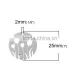 Stainless Steel Cut Out Charms Round Silver Tone Flower thumbnail-2