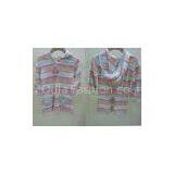 Cotton Stripes Long Kids Holiday Sweater With Hood / Pockets for Children thumbnail-1