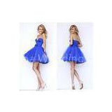 Beaded Satin Sweetheart Girls Homecoming Dresses with Open Back / Bow Waistband