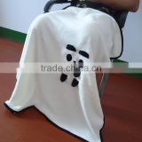 embrodidery panda 3D coral fleece baby blanket adults knee blanket