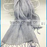 Wholesale 2017 New Design Lady's Fashionable Natural Linen Scarf thumbnail-3