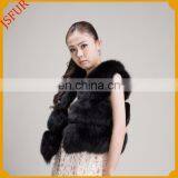 High Quality Womens Fashion Black Fur Gilets/waistcoat thumbnail-4