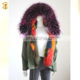 Women's Winter Warm Thick Genuine Fur Hood Parka Jacket