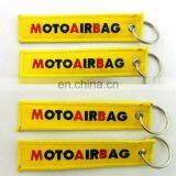 Cheap Wholesale Yellow Polyester Custom Embroidered Keychain