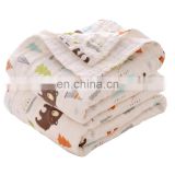 Muslin Bamboo Swaddle Blanket Print Pom Pom Turkey White2 to 4 layers Pack