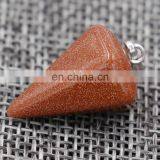 Women Necklaces Stone Pendant Gemstone Necklace Jewelry Crystal Reiki Hexagonal Cone Pendulum Necklaces for Women 21Colors thumbnail-3
