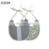 Fashion Cotton Linen Feeding Lace-Up Bibs For Baby thumbnail-5