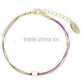 WL1070 Initial Charm Chain Bracelet Letter Bracelet Gold Plated Stainless Steel Jewelry thumbnail-5