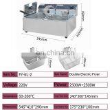 Fast Food Machines Double Tank Electric Fryer Machine Potato Chips Making Machine Stainless Steel Deep Fryer For Sale thumbnail-6