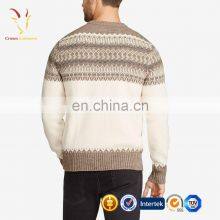 Men Winter Heavy Cashmere Pullover Intarsia Sweater thumbnail-3
