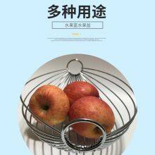 Countertop Metal Steel Wire Vegetables Fruit Bowl Banana Holder Kitchen Rack Storage Fruit Basket Metal thumbnail-2