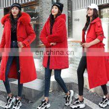 Women's Large Fur Collar Cotton-padded Jacket Women's Long Section Winter New Style Fashionable Over-the-knee One-coat Parkas thumbnail-5